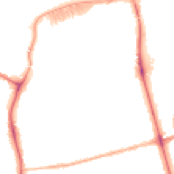 Night-time road noise heatmap for DN32 0ES