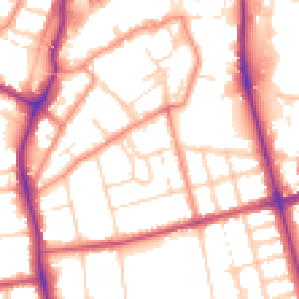 Daytime road noise heatmap for DN32 0EX
