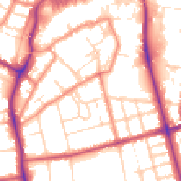 Daytime road noise heatmap for DN32 0EY