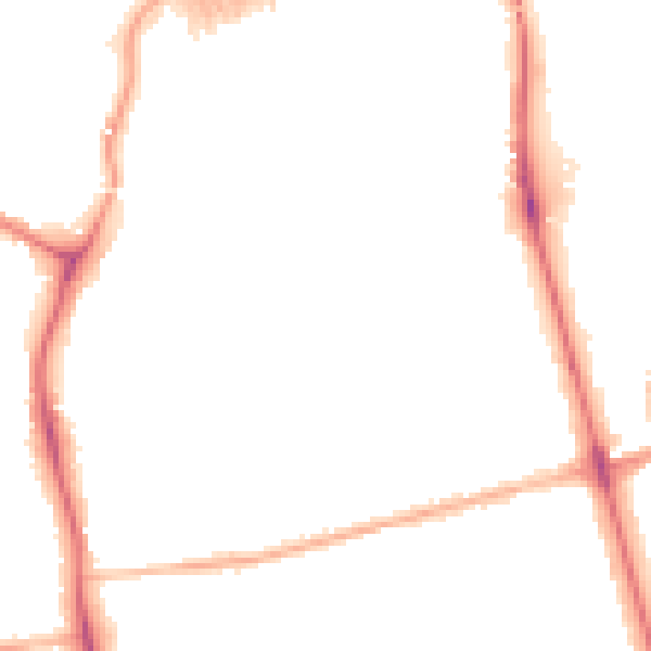 Night-time road noise heatmap for DN32 0EY
