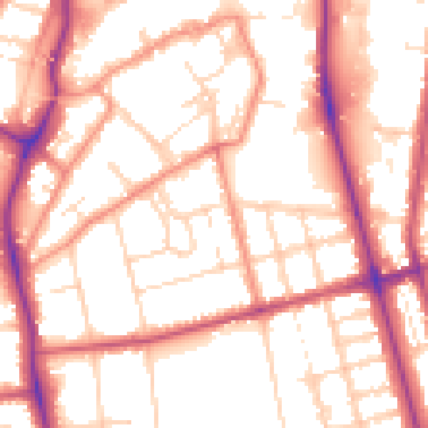 Daytime road noise heatmap for DN32 0EZ
