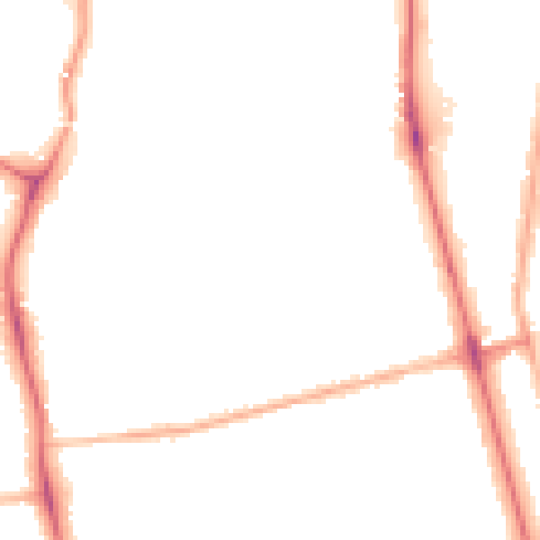 Night-time road noise heatmap for DN32 0EZ