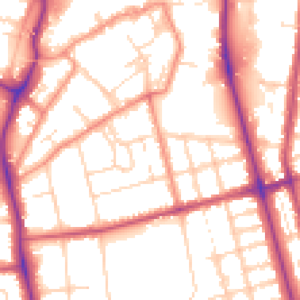 Daytime road noise heatmap for DN32 0HA
