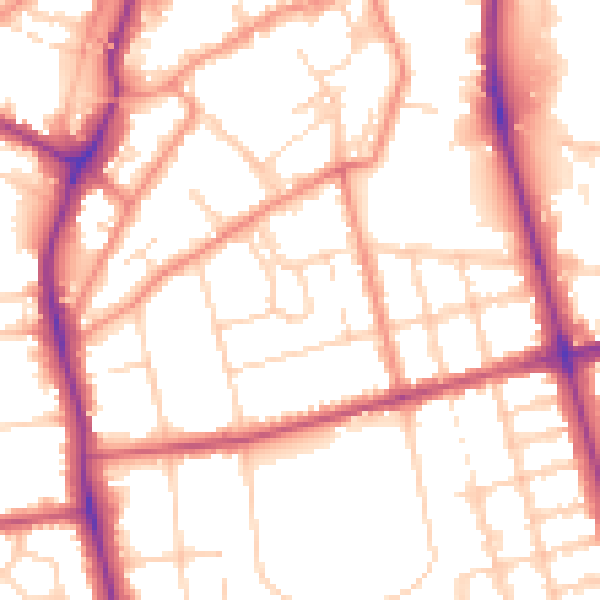 Daytime road noise heatmap for DN32 0HB