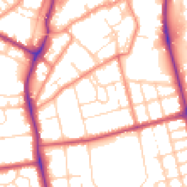 Daytime road noise heatmap for DN32 0HH