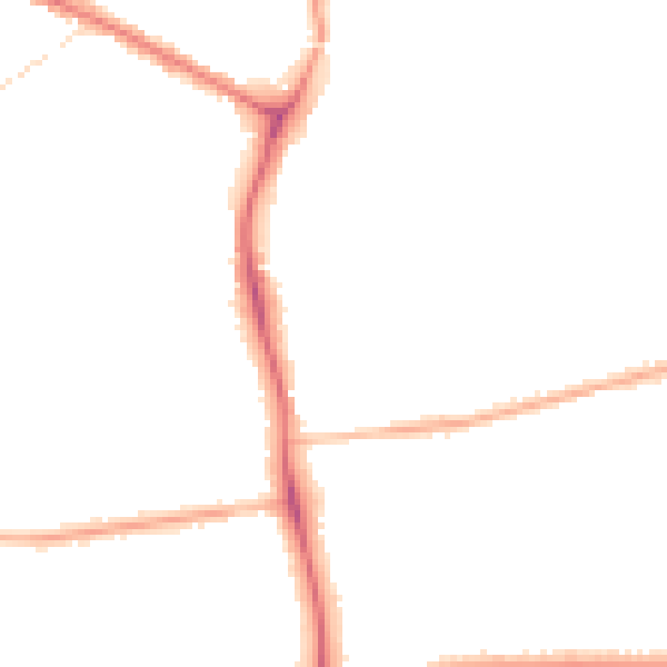 Night-time road noise heatmap for DN32 0HP