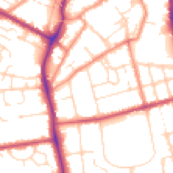 Daytime road noise heatmap for DN32 0HR