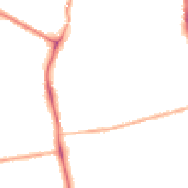 Night-time road noise heatmap for DN32 0HR