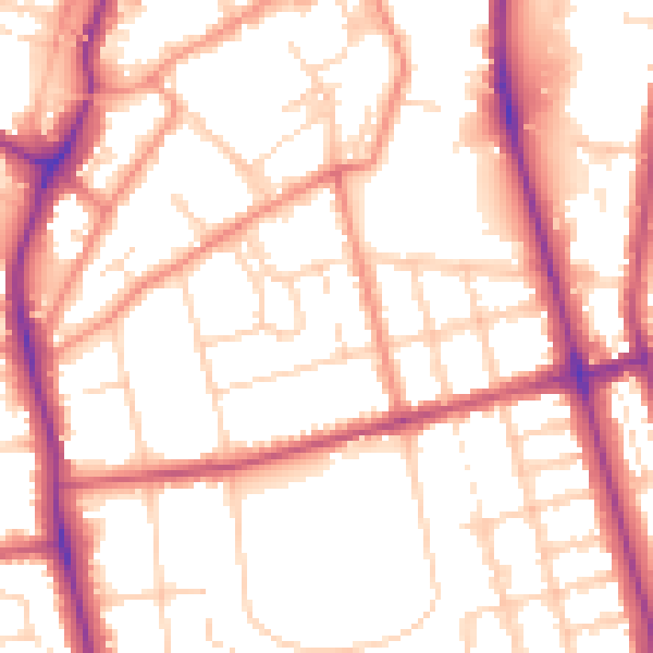 Daytime road noise heatmap for DN32 0HU
