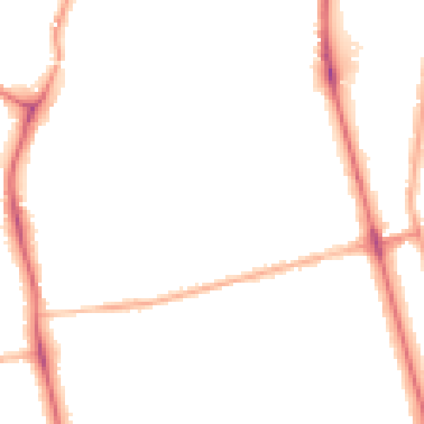 Night-time road noise heatmap for DN32 0HU