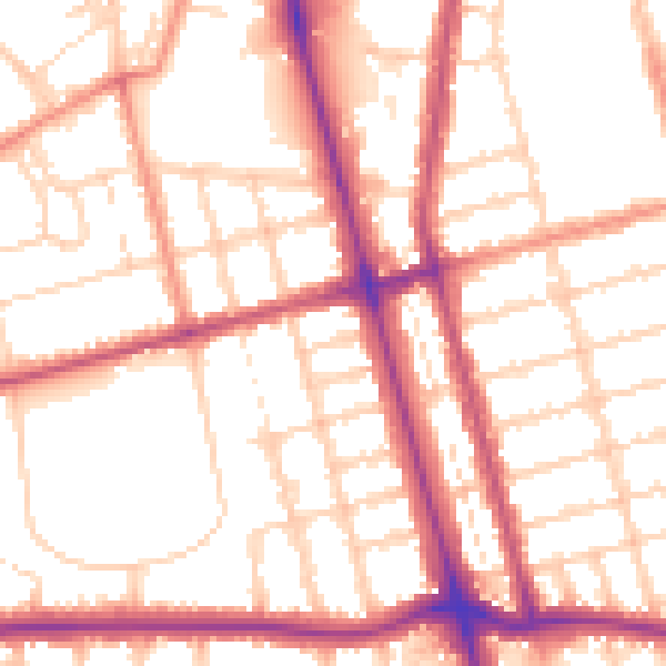 Daytime road noise heatmap for DN32 0JE