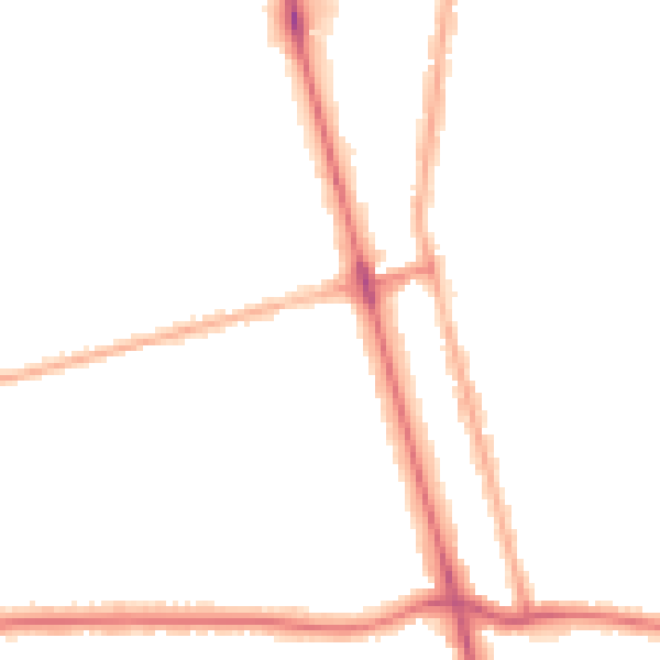 Night-time road noise heatmap for DN32 0JE