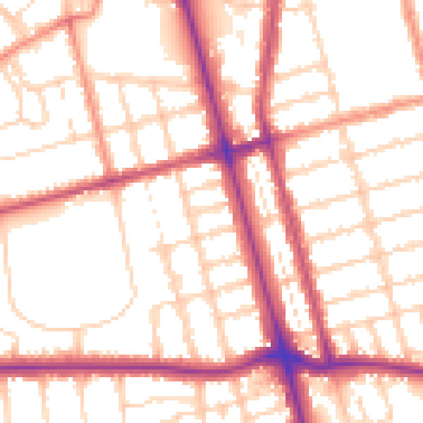 Daytime road noise heatmap for DN32 0JF