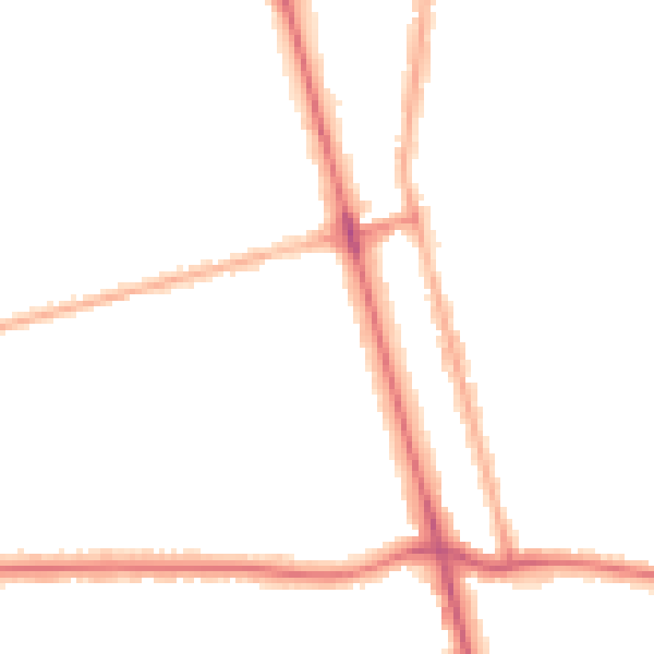 Night-time road noise heatmap for DN32 0JF