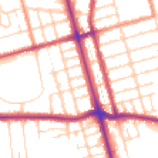 Daytime road noise heatmap for DN32 0JH