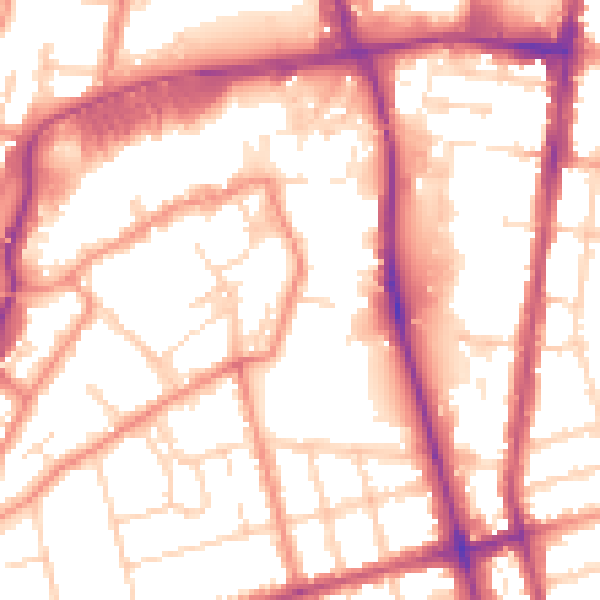 Daytime road noise heatmap for DN32 0LP