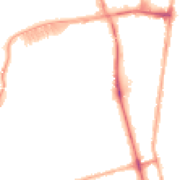 Night-time road noise heatmap for DN32 0LP
