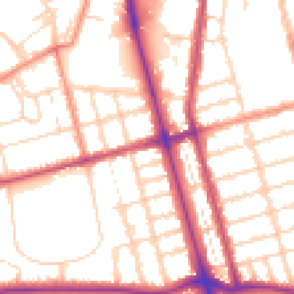 Daytime road noise heatmap for DN32 0NG