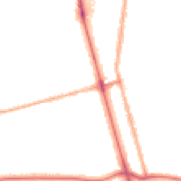 Night-time road noise heatmap for DN32 0NG