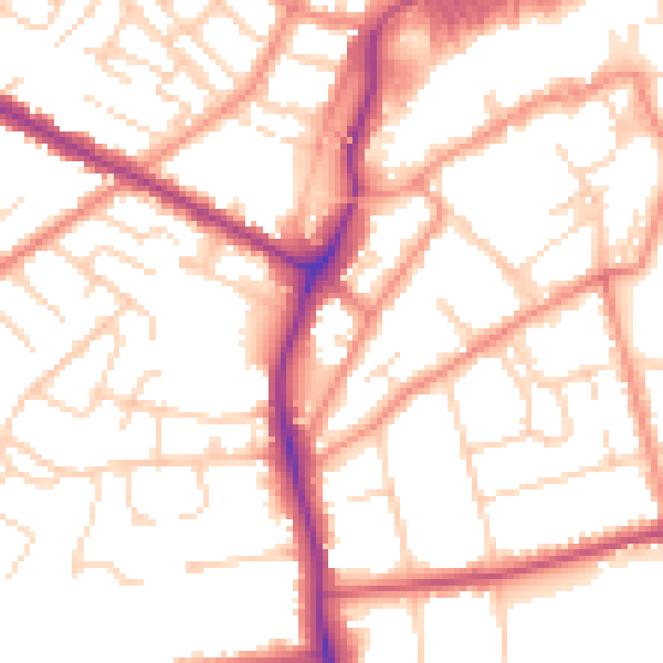 Daytime road noise heatmap for DN32 0QF
