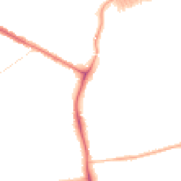 Night-time road noise heatmap for DN32 0QF