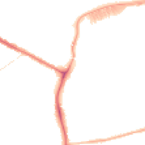 Night-time road noise heatmap for DN32 0QJ