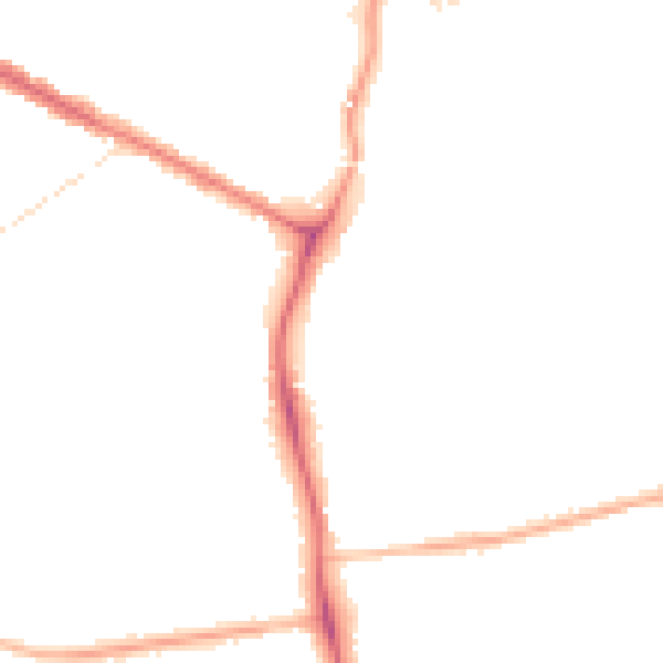 Night-time road noise heatmap for DN32 0QN