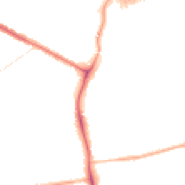 Night-time road noise heatmap for DN32 0QY