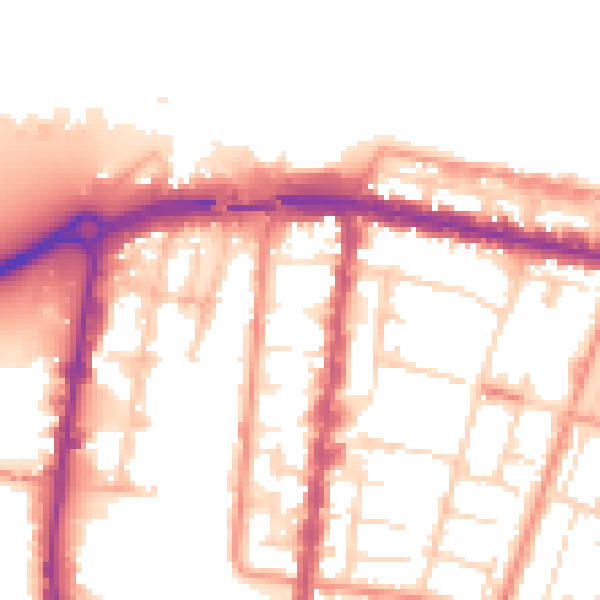 Daytime road noise heatmap for DN32 7DD