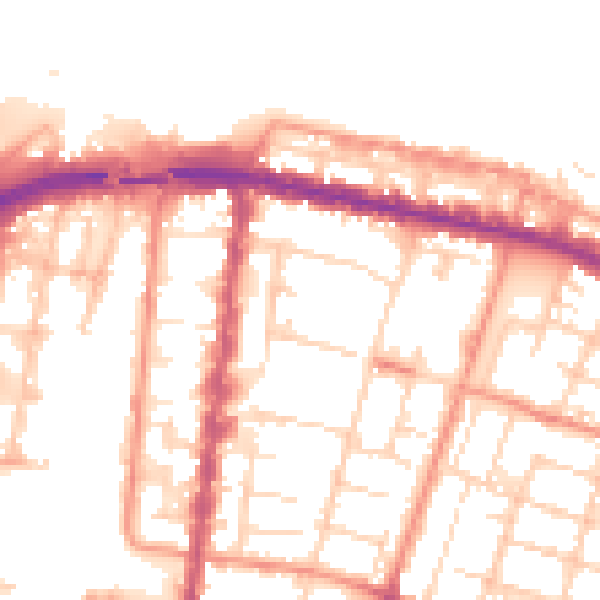 Daytime road noise heatmap for DN32 7DW
