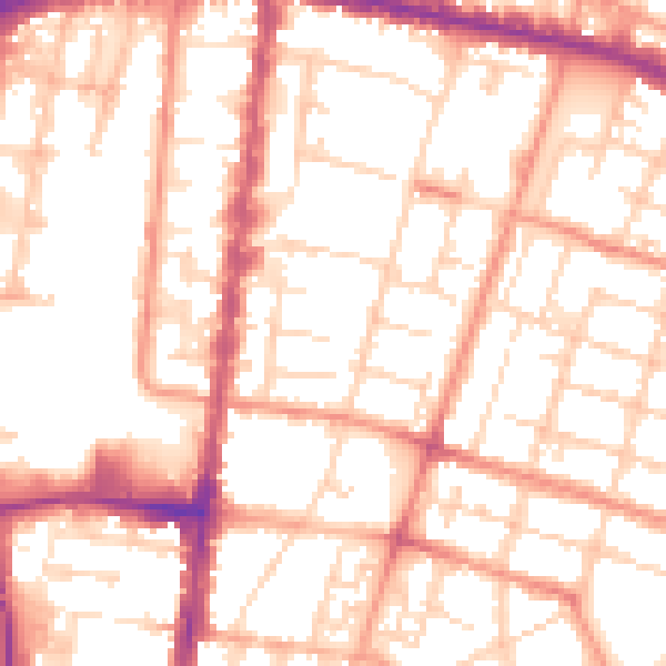 Daytime road noise heatmap for DN32 7EE