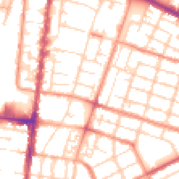 Daytime road noise heatmap for DN32 7EH