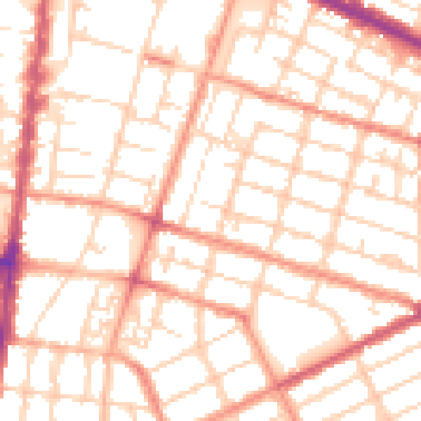 Daytime road noise heatmap for DN32 7LP