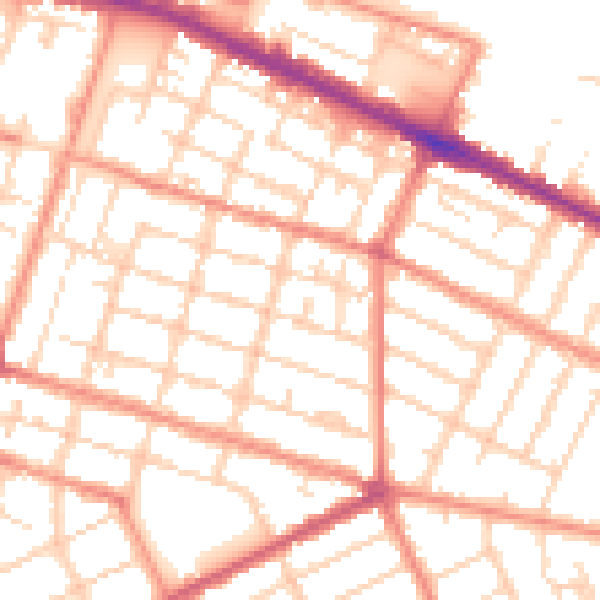 Daytime road noise heatmap for DN32 7NL