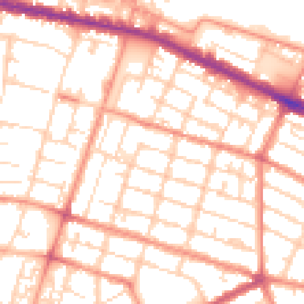 Daytime road noise heatmap for DN32 7NN