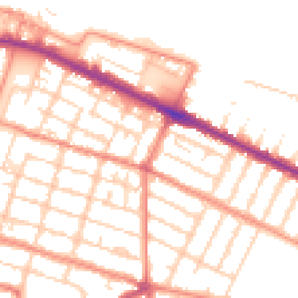 Daytime road noise heatmap for DN32 7QU
