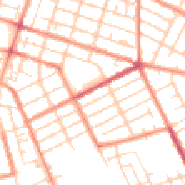 Daytime road noise heatmap for DN32 8AY