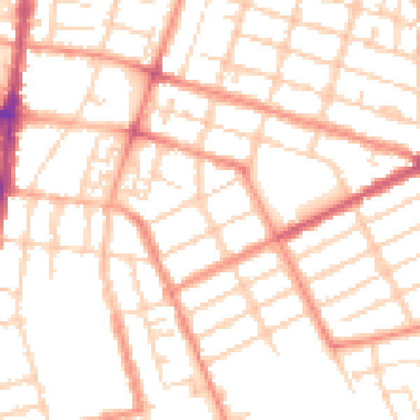 Daytime road noise heatmap for DN32 8BJ