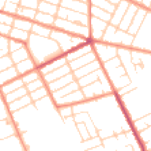 Daytime road noise heatmap for DN32 8DT