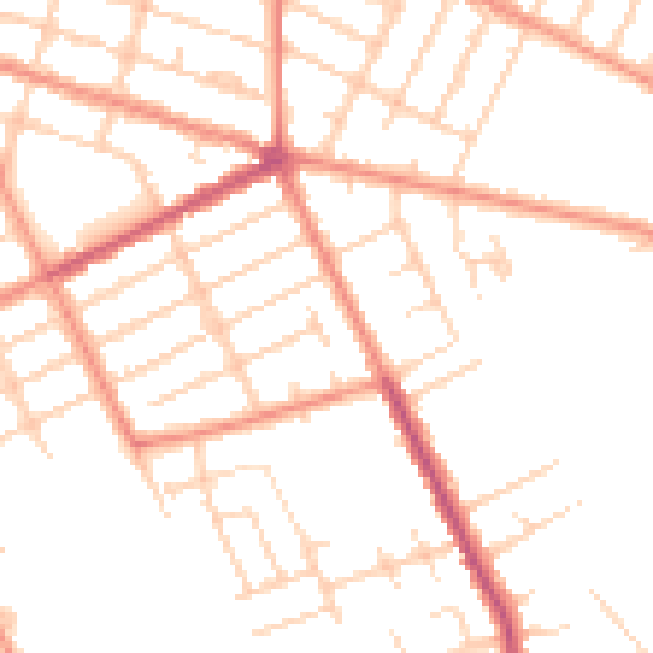 Daytime road noise heatmap for DN32 8HQ