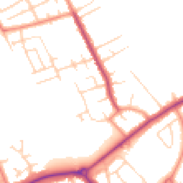 Daytime road noise heatmap for DN32 8JA