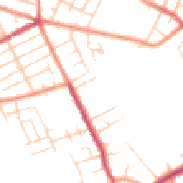 Daytime road noise heatmap for DN32 8JX