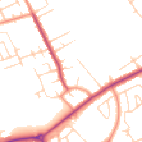 Daytime road noise heatmap for DN32 8LR