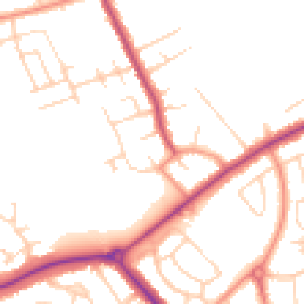Daytime road noise heatmap for DN32 8NA