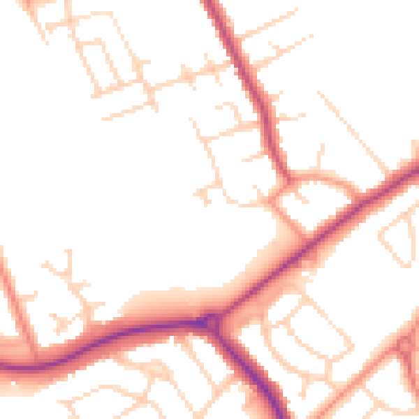 Daytime road noise heatmap for DN32 8ND
