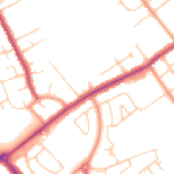Daytime road noise heatmap for DN32 8NN
