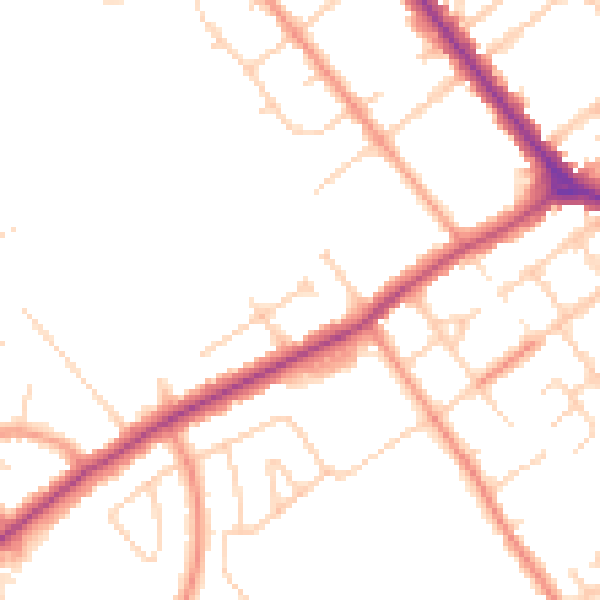 Daytime road noise heatmap for DN32 8NU