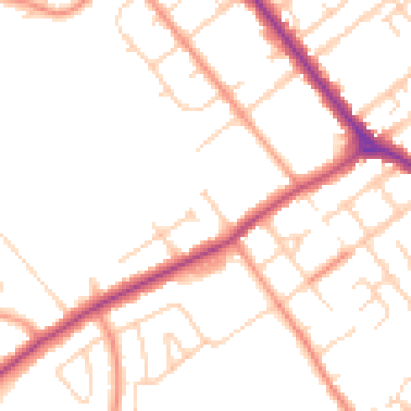 Daytime road noise heatmap for DN32 8PA