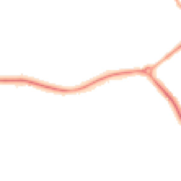 Night-time road noise heatmap for DN32 8PW