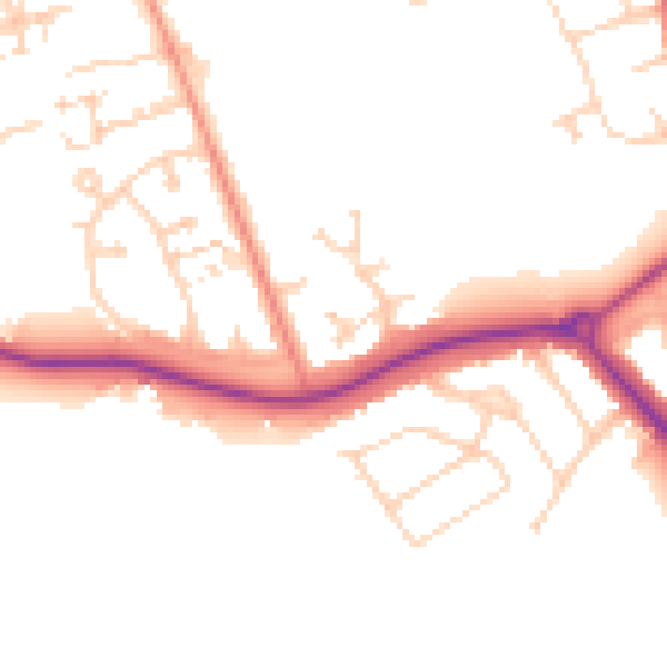 Daytime road noise heatmap for DN32 8QS